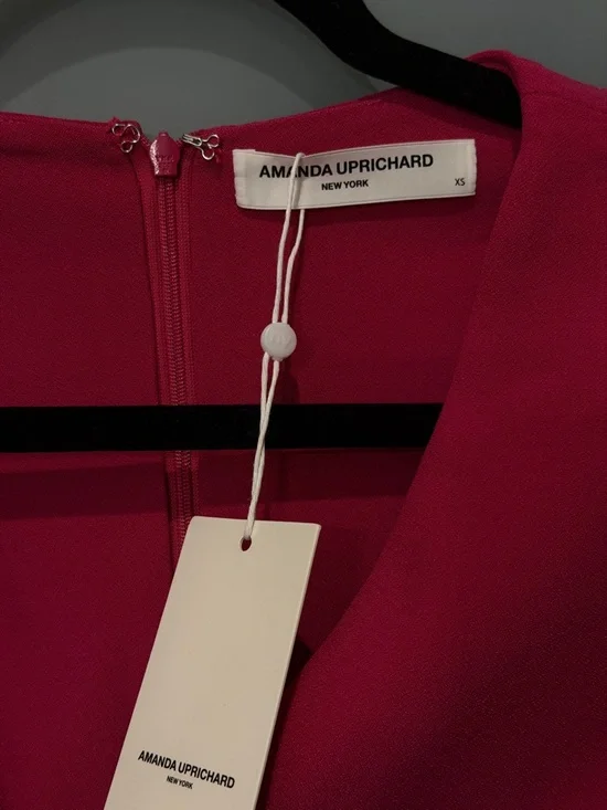 Amanda Uprichard Winfrey Long Sleeve Mini Dress Magenta XS NWT - Picture 2 of 5